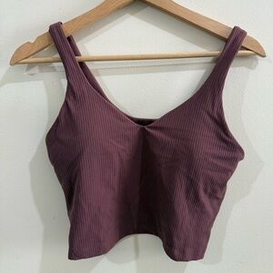 lululemon athletica Ribbed V-Neck Cropped Tank — Plum